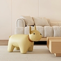 Cream style cartoon dog lounge chair 3d model