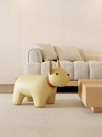 Cream style cartoon dog lounge chair 3d model