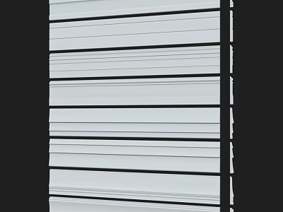 Modern Structural Component With Vertical White Slats And Black Dividers 3d model