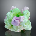 Natural Green And Purple Crystal Decorative Ornament Set With Mineral For Home Decor