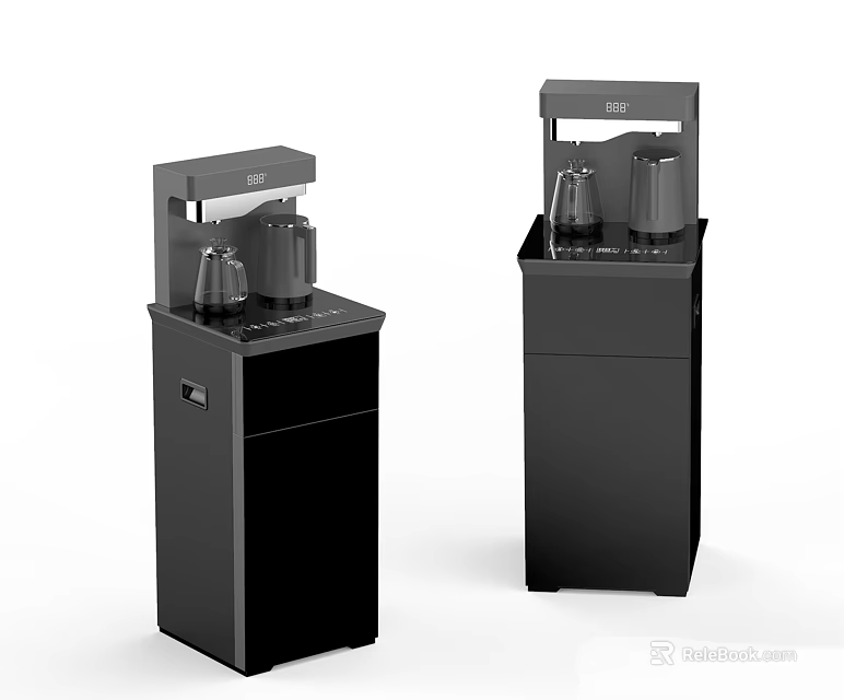 Black Floor Standing Water Dispensers As Daily Electrical Appliances With Water Tanks And Outlets 3d model 
