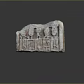 Handcrafted Wooden Stone Carving Featuring Sculpted Figures And Intricate Ancient Patterns
