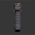 Advanced Futuristic Gun With Sleek Metallic Finish Streamlined Design And Illuminated Blue Accents