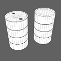 Three Orange Industrial Barrels with Cylindrical Design for Heavy Duty Storage