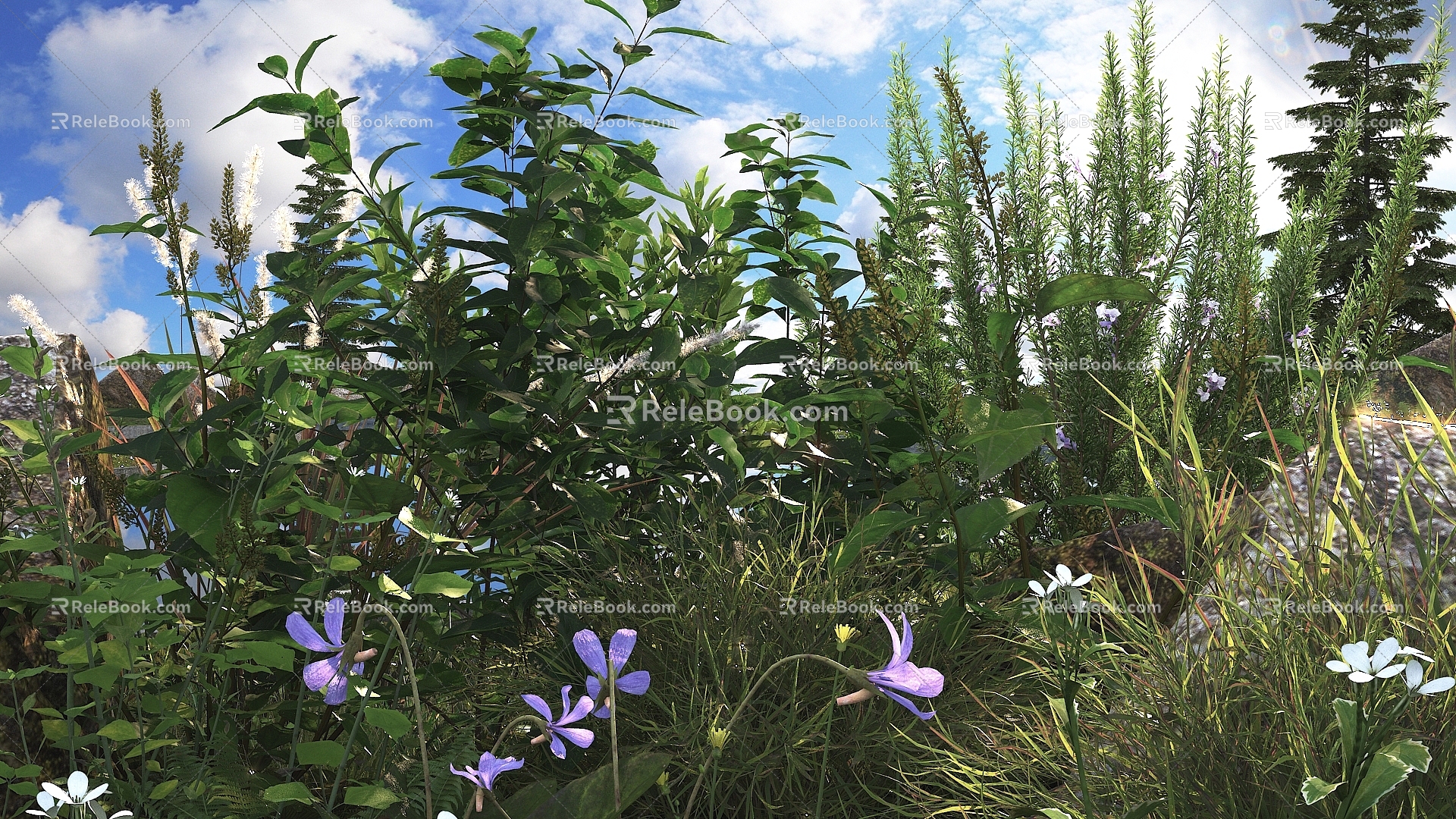 Modern flowers and plants combination landscape shrub shrub plant combination natural landscape 3d model