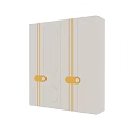 Modern Entryway Cabinet and Side Cabinet with White Finish Gold Accents and Circular Design