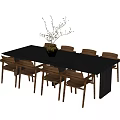 Modern Dining Table and Chair Combination Dining Table Dining Chair Single Chair 3d model