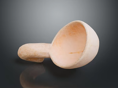 Ancient Stone Carving Sculpture With Spoon Shaped Design And Smooth Handle 3d model