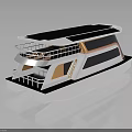 Streamlined Solar Powered Catamaran with Upper Deck Railing and Modern Design