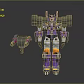 Purple Mechanical Robot Character With Armor Wings And Weapon Accessory 3d model