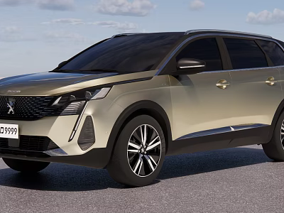 Sleek Golden SUV Car With Black Windows Alloy Wheels And Front Grille Design 3d model