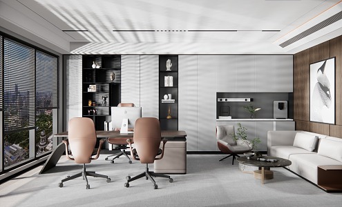 Modern Office Manager Office Desk and Chair 3d model