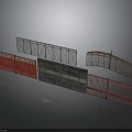 Diverse Metal Fence Components Featuring Red Gates Curved Grids And Panels