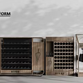 Poliform Wooden Storage Racks For Household Items With Umbrella And Wine Bottle Holders