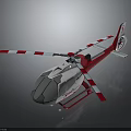 Detailed Aerospace Helicopter 3D Model Frame Structure With Red White Design And Vertex Parameters