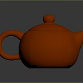 Vibrant Red Ceramic Teapot With Modern Design For Home Kitchen Use 3d model