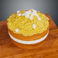 Elegant Jewelry Design Featuring Golden Circular Ornaments and White Pearl Accents on Wooden Display Surface