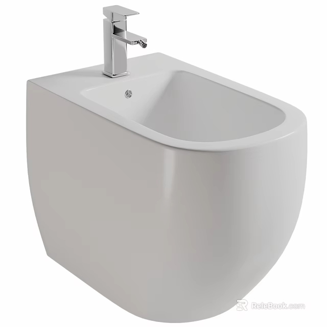 Modern White Ceramic Toilet With Sleek Design For Bathroom Interior 3d model 