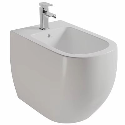 Modern White Ceramic Toilet With Sleek Design For Bathroom Interior 3d model