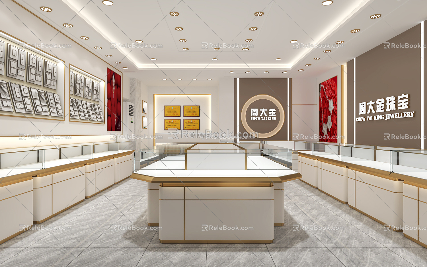 Light Luxury Jewelry Store Jewelry 3d model