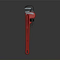Red Pipe Wrench With Adjustable Jaw And Heavy Duty Handle For Plumbing Tasks