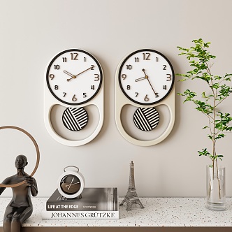 Modern Simple Cream Style Wall Decoration Pendant Watch Furnishings Simple Cream Wall Decoration Pendant Watch Furnishings 3d model