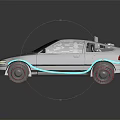 Black Sporty Car With Neon Lights Red Rims Rear Spoiler And Futuristic Design
