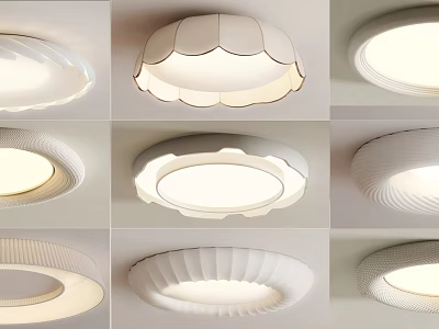 Modern Minimalist Ceiling Lights With Various Stylish Designs And Soft Bright Illumination 3d model