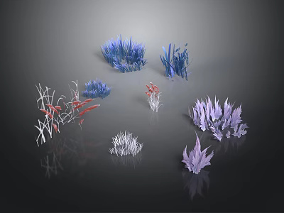 Colorful Artificial Decorative Plants For Indoor Home Decoration With Various Shapes 3d model