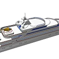 Luxury Yacht Featuring Helicopter On Deck 3d model