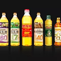 Various Kitchen Cooking Oil Bottles With Peanut Oil and Golden Dragon Fish Brand