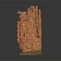 Rock Cliff Scene Component With Rocky Texture Platform Ladder And Small Structures