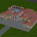 Spacious Residential Villa Featuring Red Roof Tiles White Exterior And Arched Porchway Design