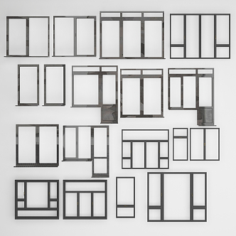 Modern windows casement 3d model