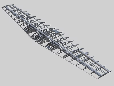 Industrial Equipment Durable Metal Frame Structure With Support Beams For Heavy Duty Applications 3d model
