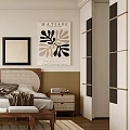 Elegant Modern Bedroom Interior Design With Wooden Bed Nightstands Rug Accent Chair And Wall Art