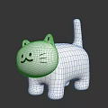 White Cat Shaped Figure With Simple Facial Features Black Whiskers Mouth And Smooth Surface