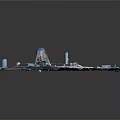 Industrial Factory Site Layout With Buildings Storage Tanks Pipes And Roadways