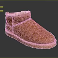 Warm Orange Suede Short Snow Boots With Fleece Lining And Rubber Sole