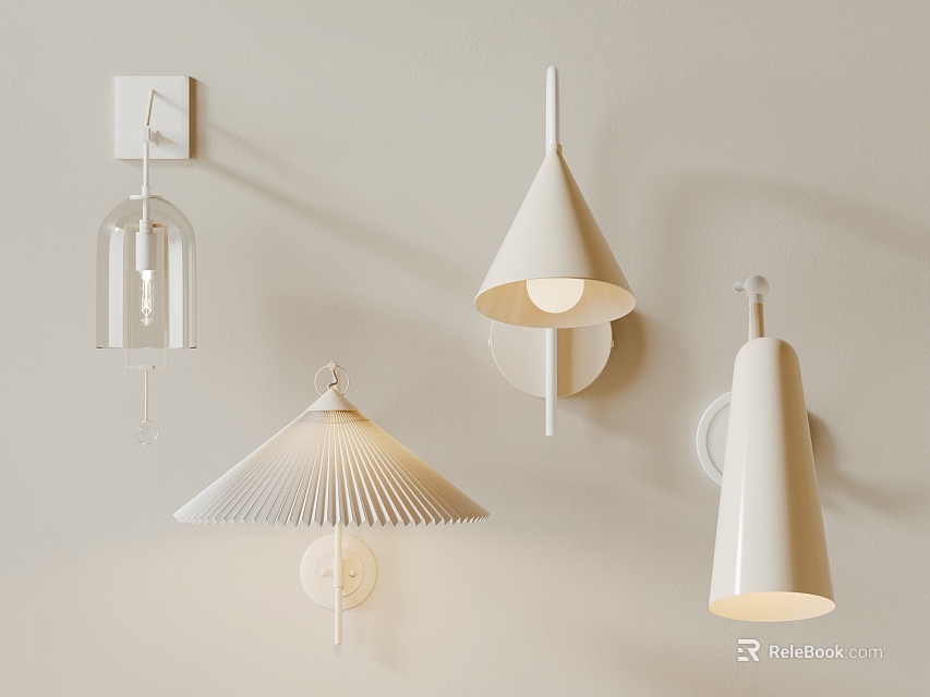 Modern Wall Sconces With Various Stylish Designs For Home Interior Decoration 3d model 