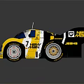 Yellow And Black Racing Car With Rear Wing New Men Logo Number 7 Stylish Design