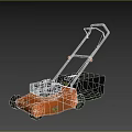 Orange And Gray Agricultural Lawn Mower With Engine Grass Catcher Handle And Wheels