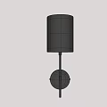 Modern Black Wall Sconce with Cylindrical Shade Mounted on Wall and Warm Lighting Effect 3d model