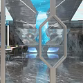 Modern KTV Interior Design With LED Lights Sofa Seating And Music Equipment
