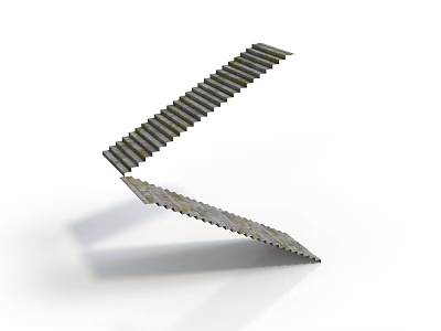 Mechanical Equipment Metal Strip With Serrated Edge 3D Structural Model Placed In Inclined Position 3d model
