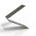 Mechanical Equipment Metal Strip With Serrated Edge 3D Structural Model Placed In Inclined Position
