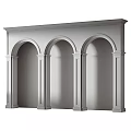 Elegant White Archway And Columns Design With Decorative Molding Details