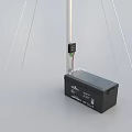 Industrial Wind Turbine With White Blades Tower And Base Power Unit