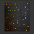 Indoor Rock Climbing Wall As Sports Equipment With Colorful Handholds For Fitness Training