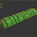 Cartoon Scene Featuring Green Pipe With Connected Rings And White Lines On Dark Background